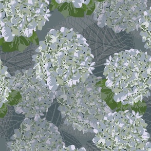 Blue and Gray Hydrangea Flowers Large Scale
