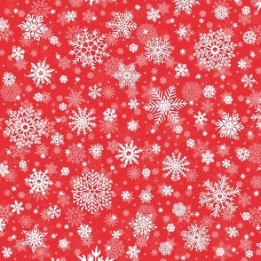 Large Christmas Red and White Splattered Snowflakes