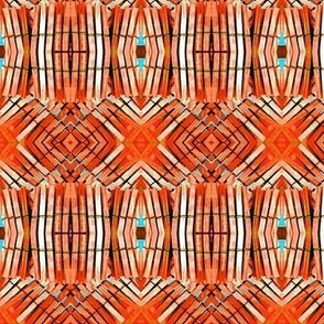 Rustic Textured Stripes (#5) of  Warm Orange- Medium Scale