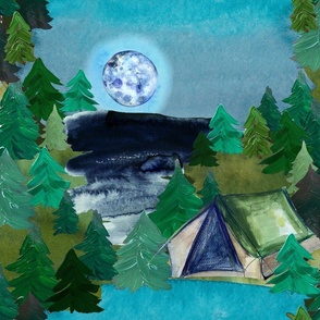 Moonlit Lake Camping