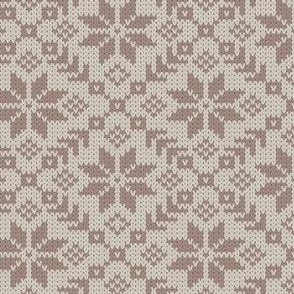 small Scandinavian  nordic winter knit beige and nutshell brown by art for joy lesja saramakova gajdosikova design