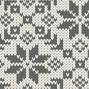 large Scandinavian  nordic winter knit linen white  and  grey by art for joy lesja saramakova gajdosikova design