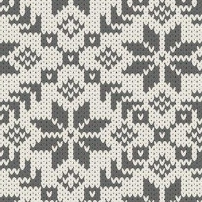 medium Scandinavian  nordic winter knit linen white  and  grey by art for joy lesja saramakova gajdosikova design