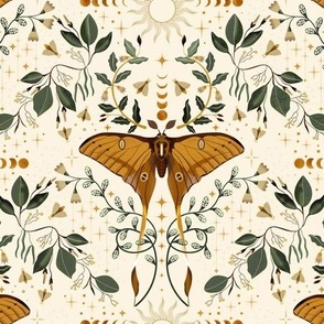 medium whimsical night moth with floral accents by art for joy lesja saramakova gajdosikova design