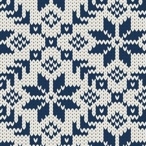 MEDIUM  Scandinavian  nordic winter knit linen and denim blue by art for joy lesja saramakova gajdosikova design
