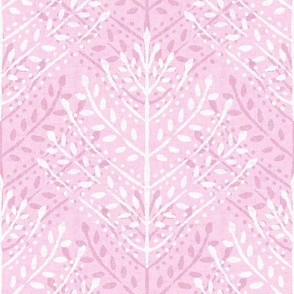 Baby Pink Eloise Garden Leaves Textured Large Scale