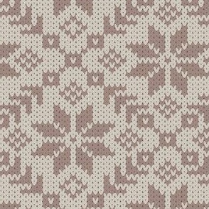 medium Scandinavian  nordic winter knit beige and nutshell brown by art for joy lesja saramakova gajdosikova design