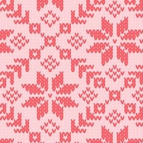 MEDIUM Scandinavian  nordic winter knit pink  by art for joy lesja saramakova gajdosikova design