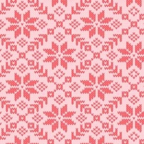 SMALL Scandinavian  nordic winter knit pink  by art for joy lesja saramakova gajdosikova design