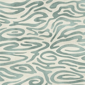 Abstract water surface sage green large scale