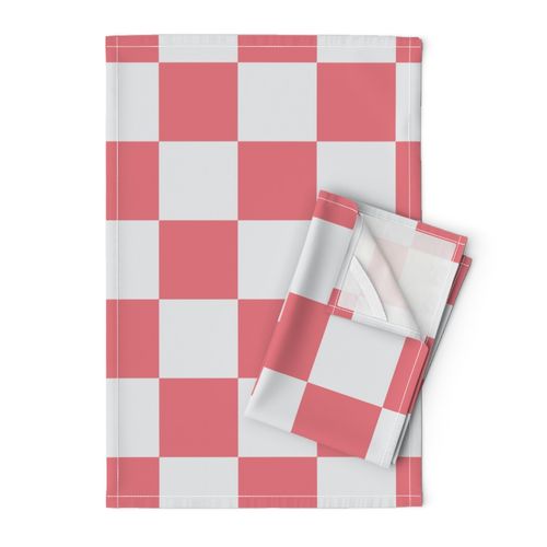 Four Inch Pink and Light Gray Checkerboard Squares