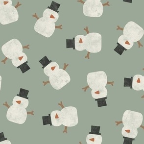 cute simple snowmen - tossed sage - winter wonderland - LAD23
