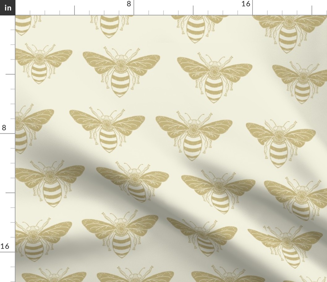 Gold Honey Bees-on a soft Yellow Background  (Large)