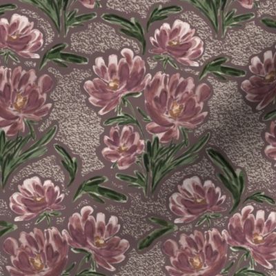 Medium - Watercolour Mauve Garden Florals - Texture - Mauve