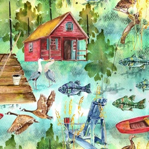 Lake Life Memories - Watercolor
