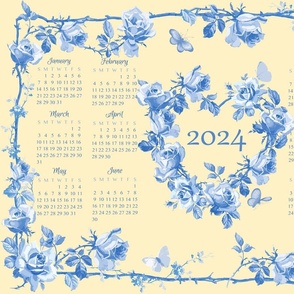 Cait 2024 Tea towel blueberry buttercup
