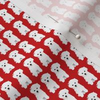 White bichon frise modern puppy dog pattern | medium version | Puppy print