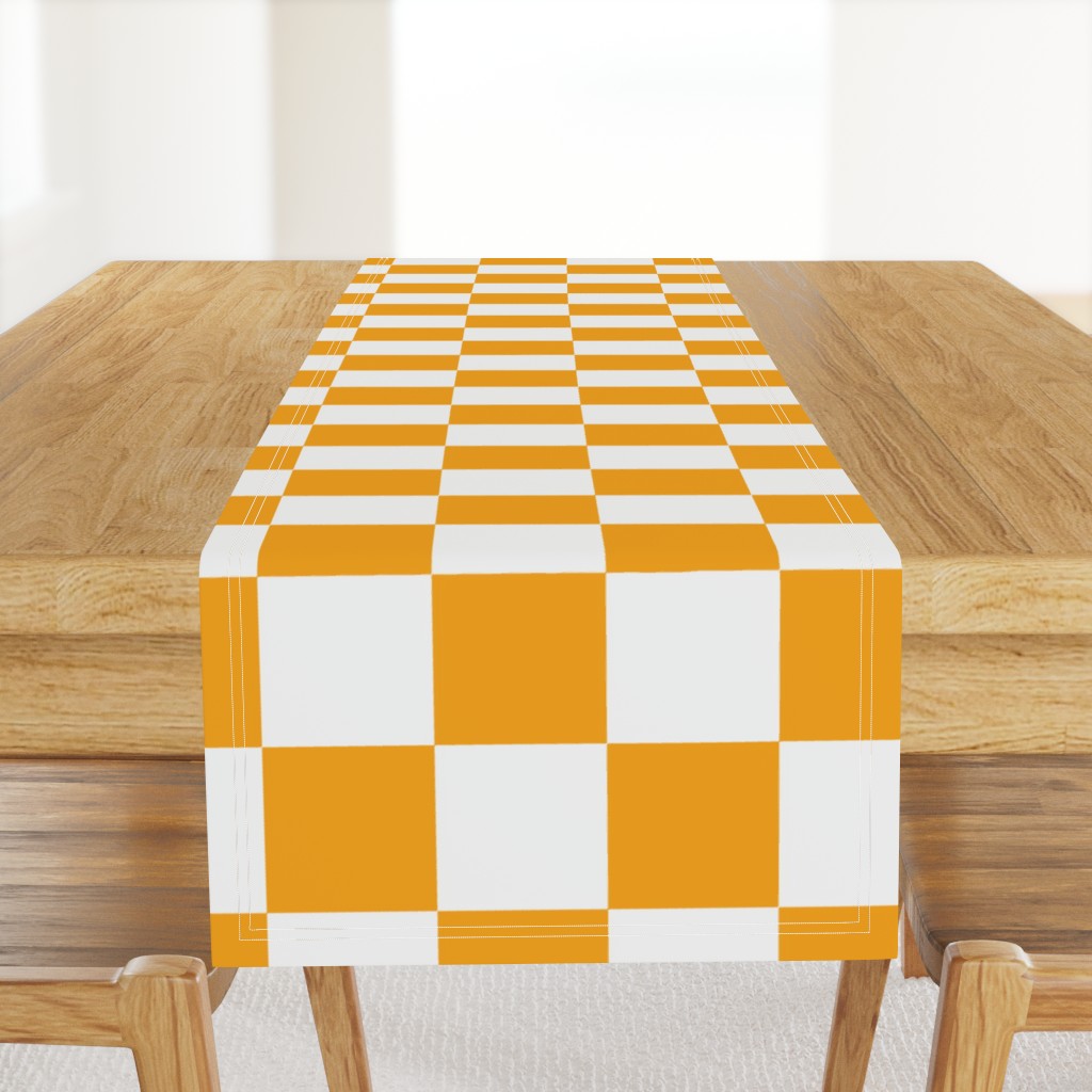 Four Inch Orange and Light Gray Checkerboard Squares