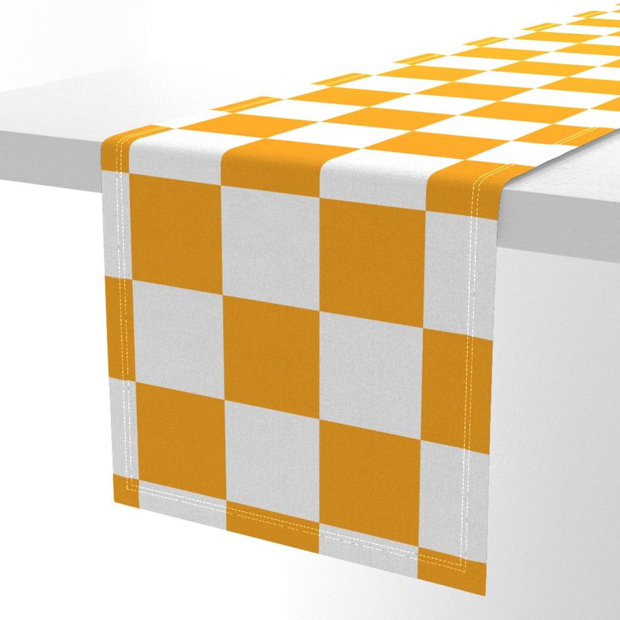 Four Inch Orange and Light Gray Checkerboard Squares