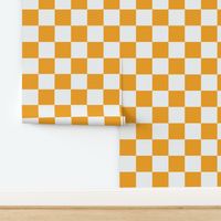 Four Inch Orange and Light Gray Checkerboard Squares