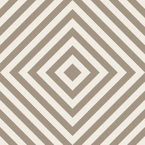 JUMBO // stacks - creamy white_ khaki brown - diamond geometric // 24 inch repeat