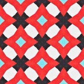 Red, Black, White and Blue Tribal