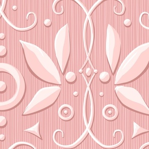monochrome ornamental  blush pink - large