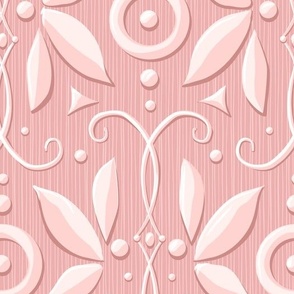 monochrome ornamental  blush pink -medium