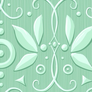 monochrome ornamental mint green - large