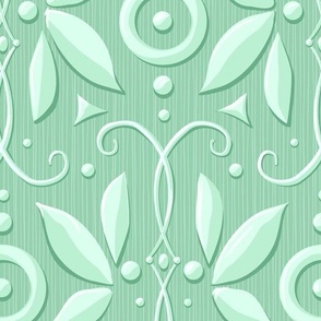 monochrome ornamental mint green -  medium