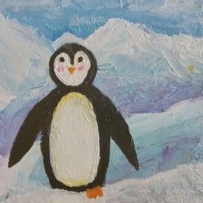 Penguin Walk in the snow 