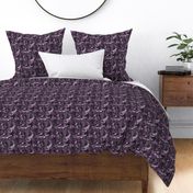 Wolves and owls - deep dark purple - small