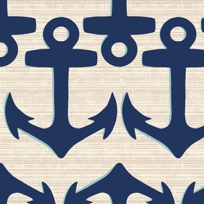 Navy Anchor Pattern (White) / Tissue Paper Pack