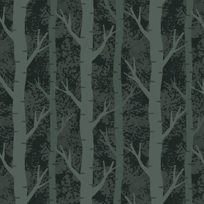 Silver Birch - Dark Green (Medium Scale)