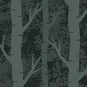 Silver Birch - Dark Green (Large Scale)