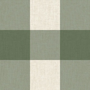 large gingham - linen look green 