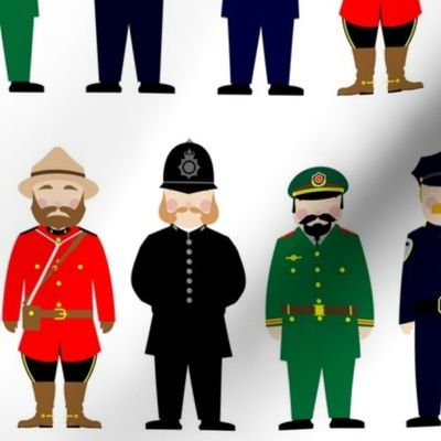 International police uniforms and moustaches