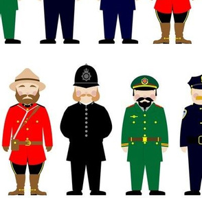 International police uniforms and moustaches