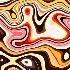 pink, yellow and brown abstract