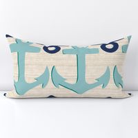 Coastal Chic Anchor Mix Navy And Opal Green - Large