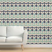 Coastal Chic Anchor Mix Opal Green And Navy - Medium