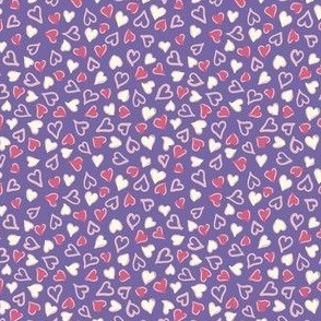 TINY Tossed Hearts - Purple