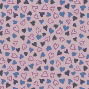 SMALL Tossed Hearts - Lavender