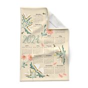 Calendar 2024 for book lovers „Books disguised as flowers“, library 