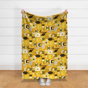 "Bee Ha-bee" wall hanging for good vibes! happy, bold, yellow, black and white