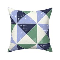 Rustic Mountain Geo Forest Green and Deep blues and white by Jac Slade