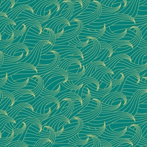 (m) waves coastal chic sea green