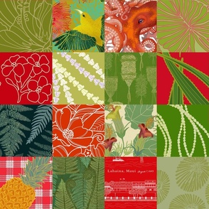 LAHAINA MAUI CHRISTMAS QUILT 4.5 inch squares