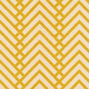 Normal scale // Mod herringbone // goldenrod yellow and ivory textured geometric geometric retro zigzag chevron