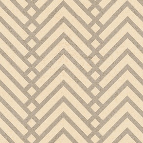 Normal scale // Mod herringbone // khaki and ivory textured geometric geometric retro zigzag chevron